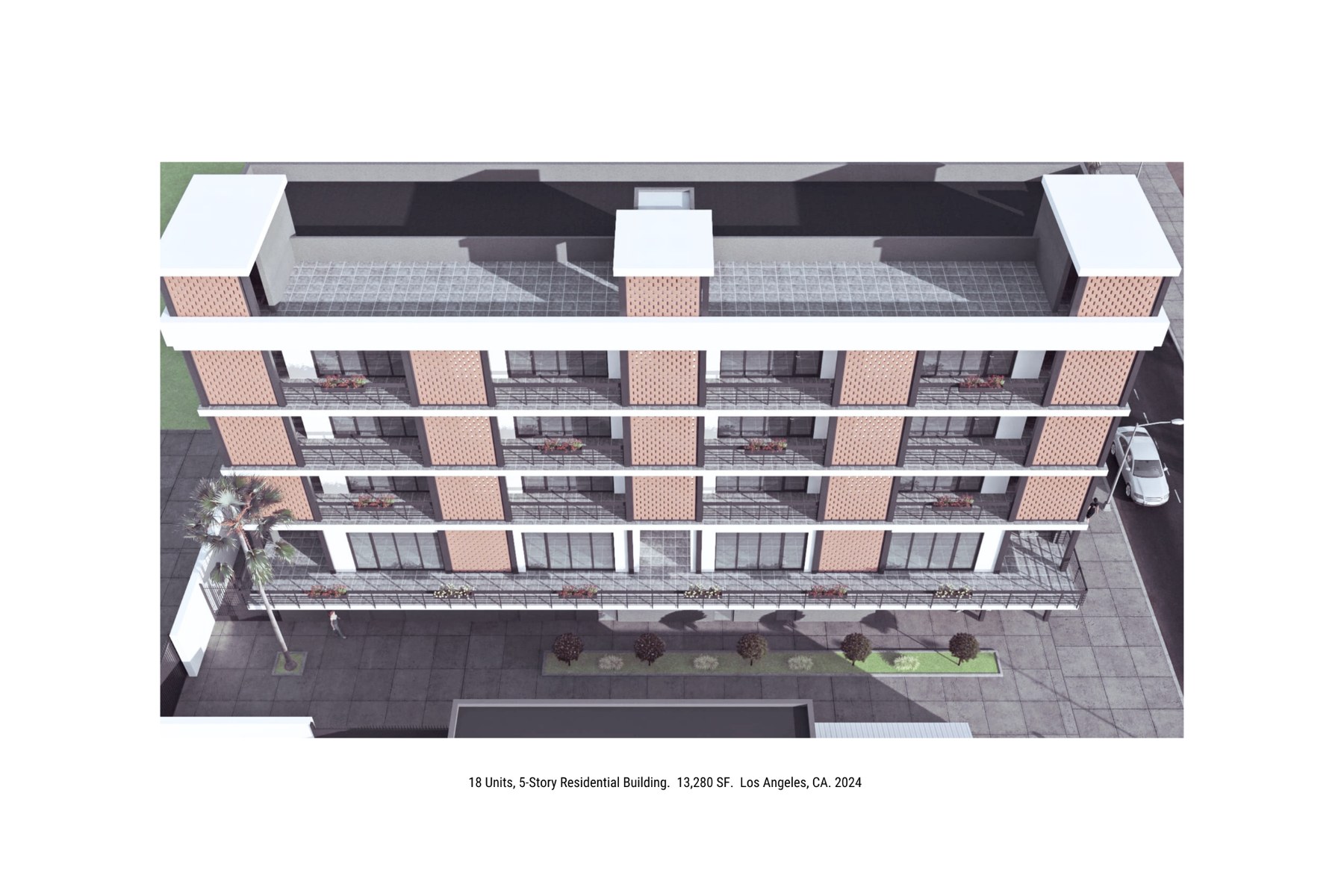 18 Units, 5-Story Residential Building. Los Angeles, CA. 2024